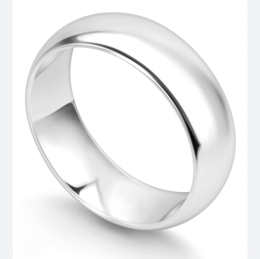 Classic Silver Wedding Band Ring For Men And Women